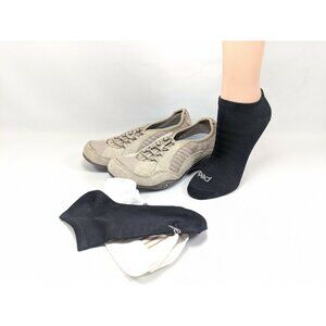 Dr. Scholl's Women's Size 6 Go Play Sneakers Tan Leather with 2 Pr Peds Socks